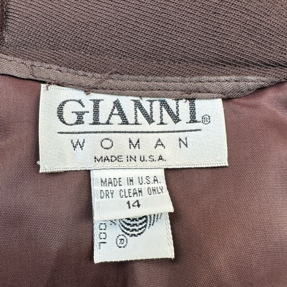 Vintage Gianni 100% Wool Rich Chocolate Brown Midi Skirt Women’s Size 14 - Picture 8 of 10